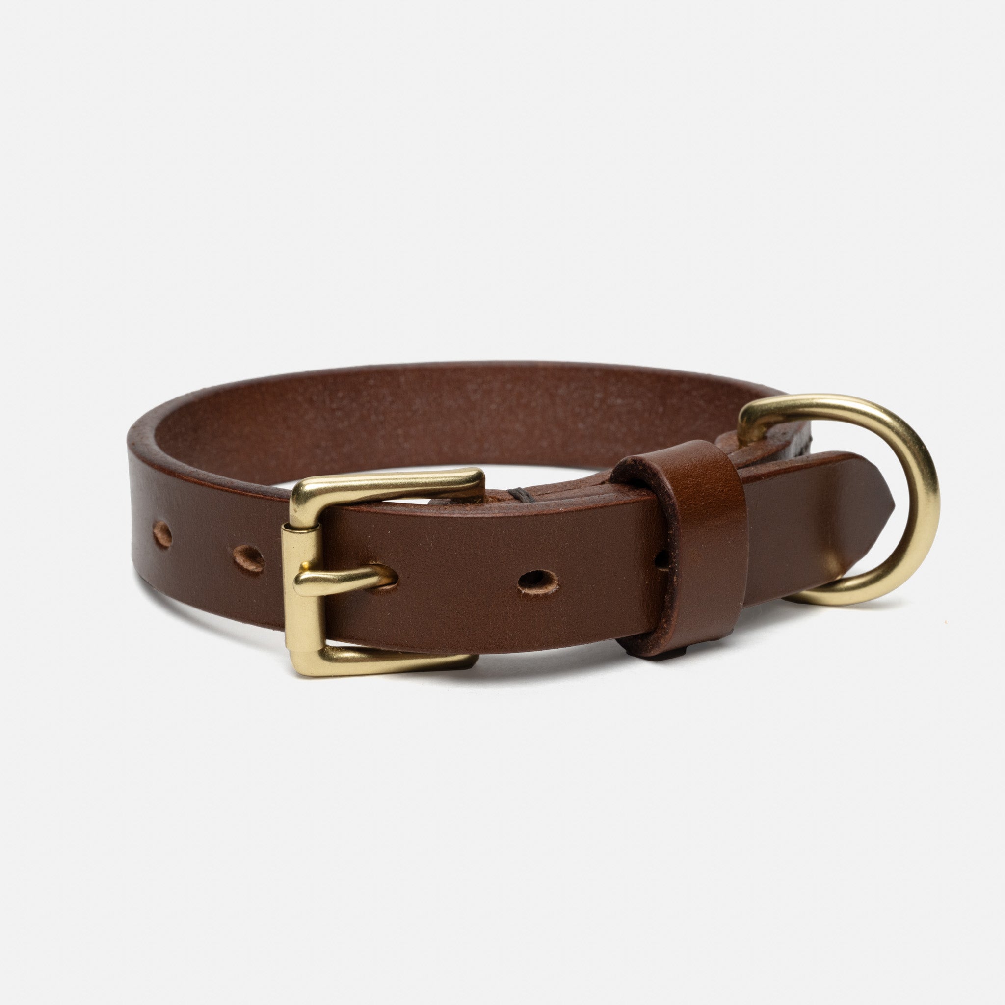 Leather Dog Collar – Dark Tan