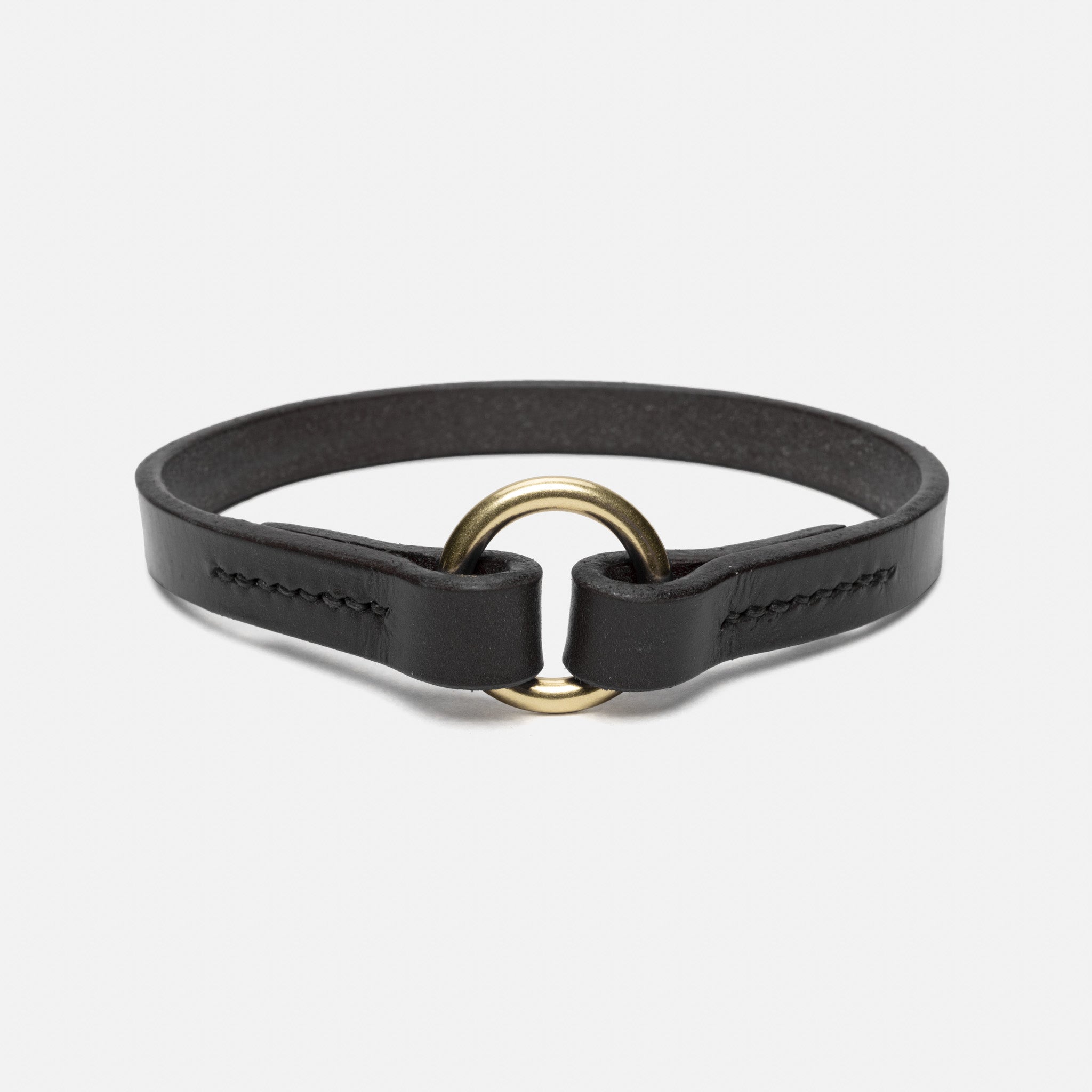 Leather Dog ID Collar – Black